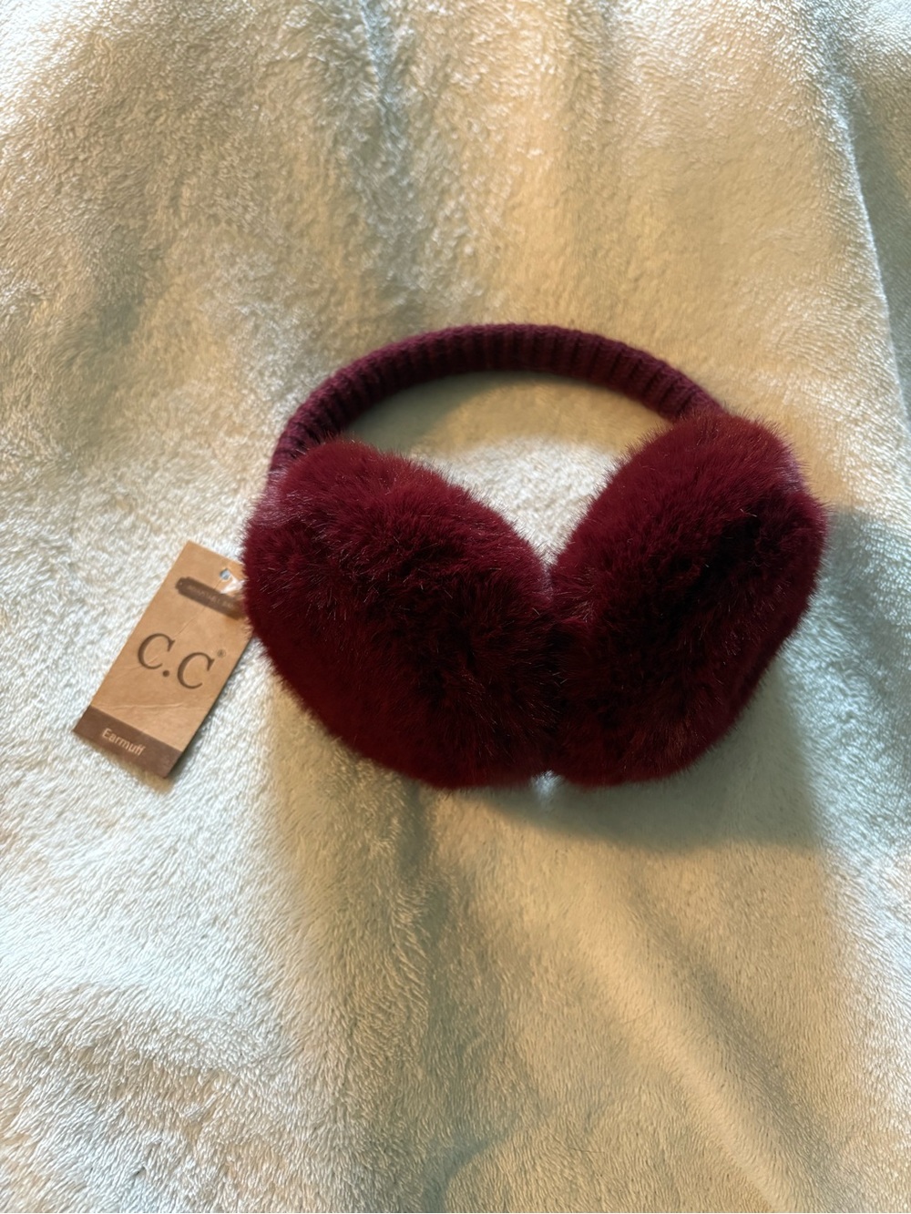 NWT burgundy ear muffs